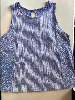 ESCAPE By Habitat - XXL Tank Slub Textured Peruvian Cotton Blue White